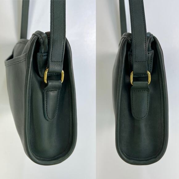 Coach Taylor Zip Bag 9944 Bottle Green Leather Handbag Crossbody Vintage - Picture 8 of 15
